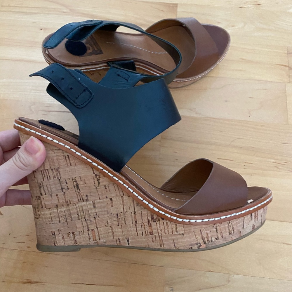 Black and Brown Dolce Vita Wedges